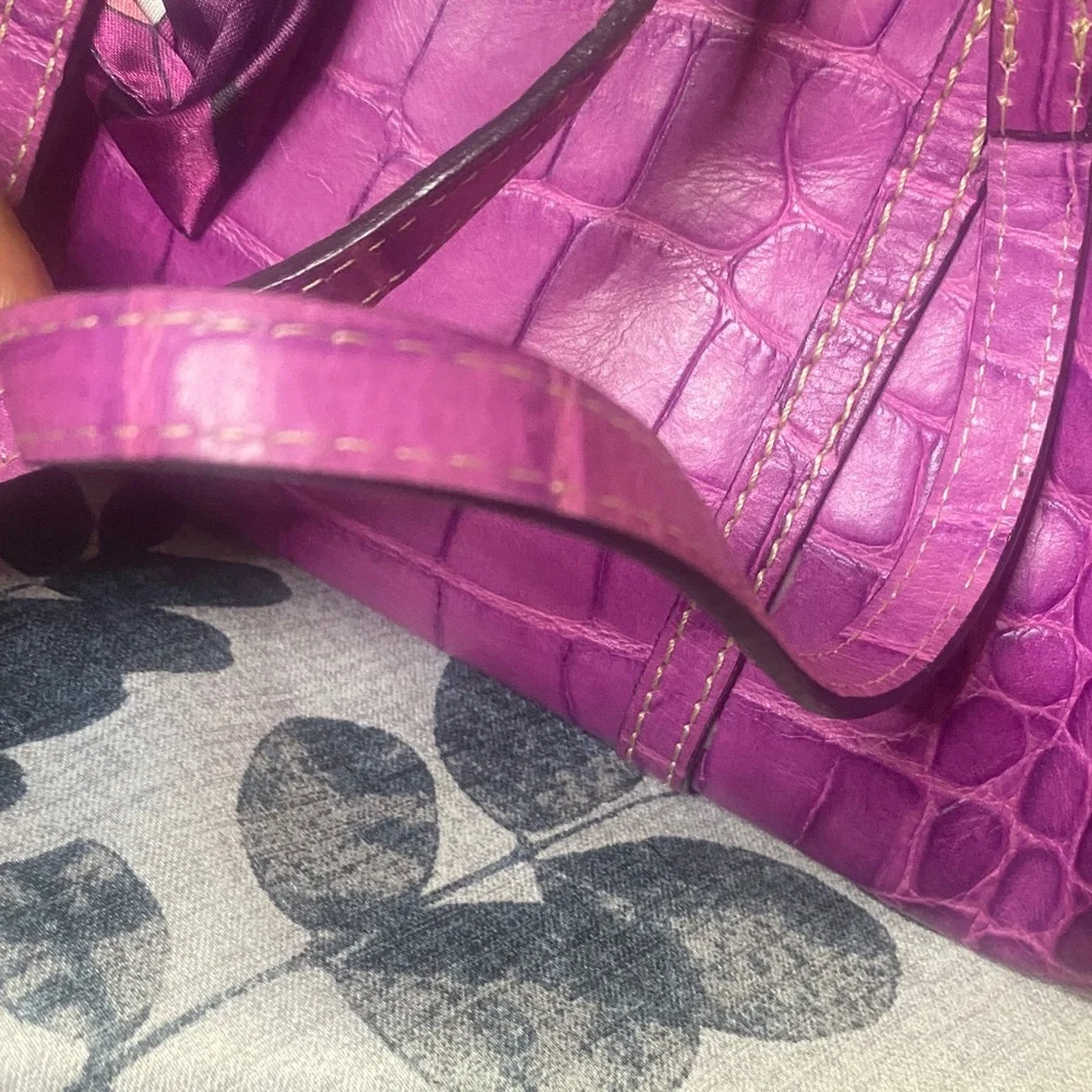 Dooney & Bourke Purple croc barrel and wallet set - Picture 15 of 17
